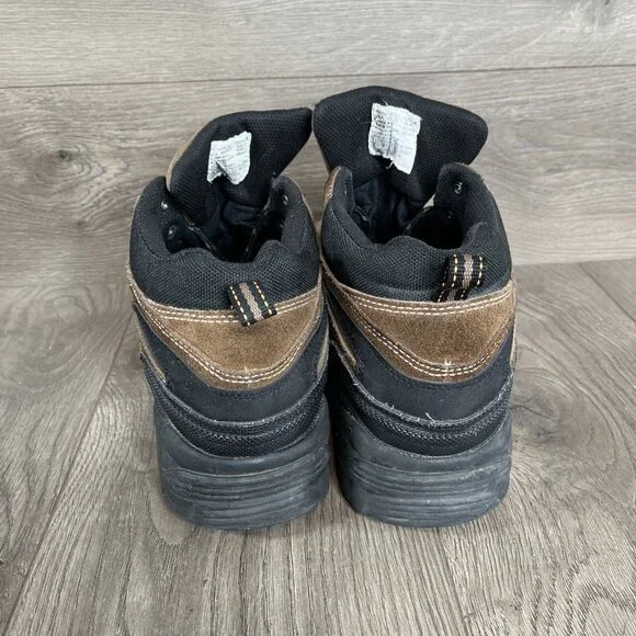 Brahmas Boots Mens 9.5 Work Or Outdoor Leather Brown Shoes Province Steel Toe - Picture 4 of 15